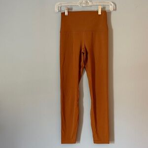 Lululemon High-Waist Rust Brown Leggings Size 4 Excellent Condition